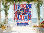 Dragon Me to the Altar Bachelor Party Bach Crew banner with patriotic graphics.