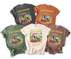 Five t-shirts in different colors with "Last Swing Before the Ring" graphic.