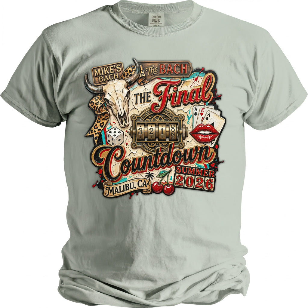Mike's Bach The Final Countdown Malibu CA Summer 2026 graphic tee.