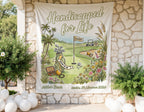 Bachelorette party banner: "Handicapped for Life", golf scene, "Mike's Bach", Malibu, Summer 2026.