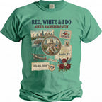 Red, White & I Do Alex's Bachelor Party Austin TX July 4th, 2026 t-shirt design.