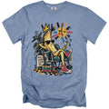 T-shirt with graphic of a banana wearing sunglasses, holding a martini.