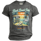 Beach scene with "Bach Beach Party" text, "Kenneth Miami, FL Est. 2026".