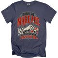 Navy t-shirt with text "Born to Make Art, But Apparently I Have to Pay Bills."