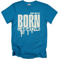 Blue t-shirt with "BORN CREATIVE" graphic and "CHOOSE YOUR STYLE" text.