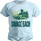 Light blue t-shirt with "CHASE'S PARTY MODE: ON" and "SAVAGE BACH" graphic.