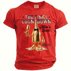 Red t-shirt with "The Final Countdown" and "Mike's Bach" art.