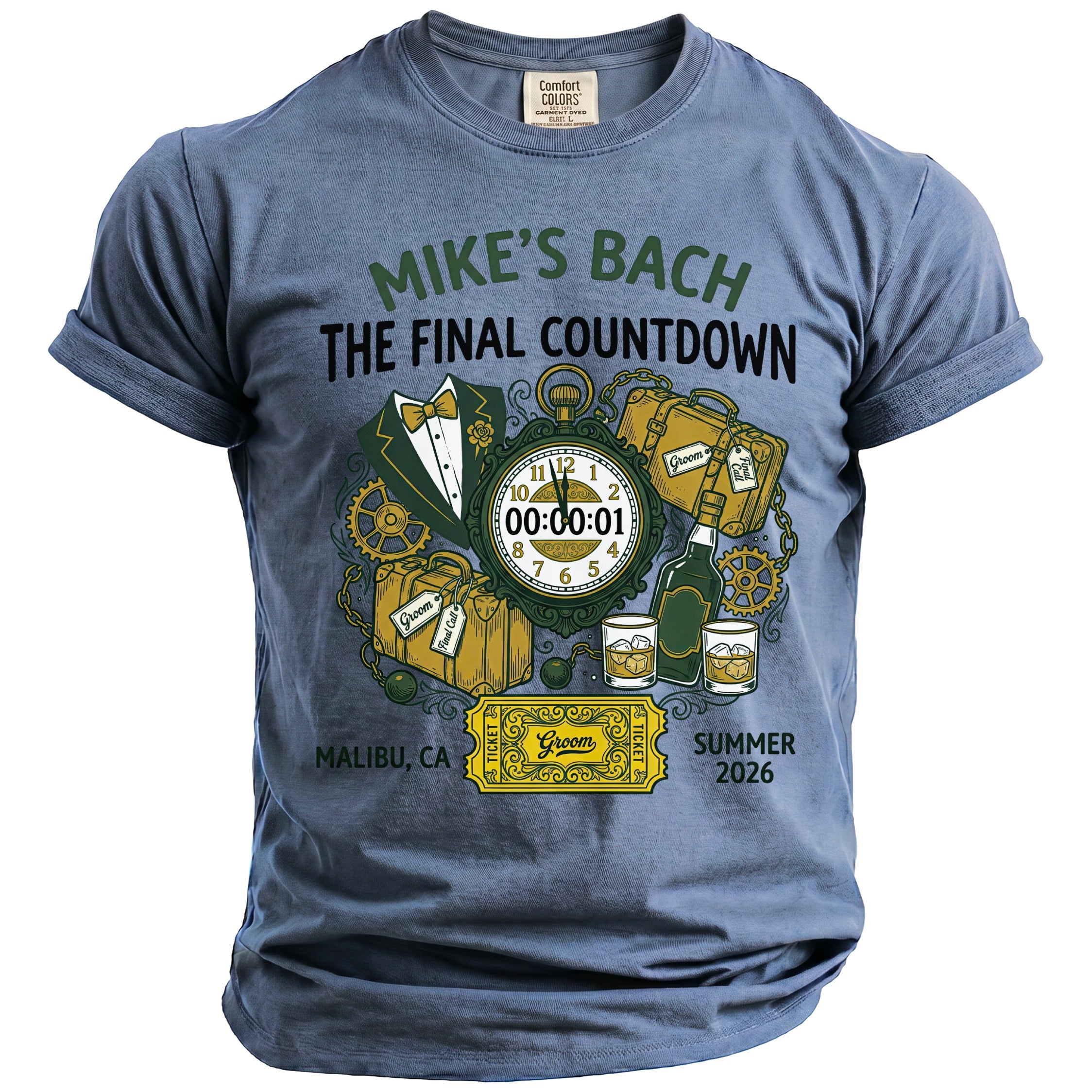 Mike's Bach The Final Countdown Malibu, CA Summer 2026 t-shirt design.
