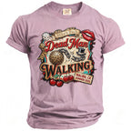 Pink t-shirt with "Mike's Bach Dead Man Walking" graphic featuring dice, lips, and cherries.