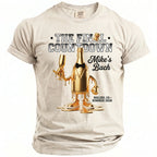 T-shirt with cartoon gold bottle saying "The Final Countdown" and "Mike's Bach".