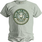Light gray t-shirt with "Same Hole Forever Bachelor Golf Weekend 2026" circular graphic.