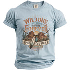 Light blue t-shirt with "Wild One Free Spirit Before Forever Phoenix's Bach Sedona, AZ Summer 2026" graphic.