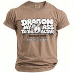 T-shirt with "Dragon My Ass to the Altar" graphic and "Bachelor Party" details.