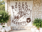 "Bach Rodeo Party" banner with bull rider, Kenneth, Miami FL, est. 2026