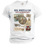 Red, White & I Do Alex's Bachelor Party July 4th, 2026 Austin, TX graphic tee.