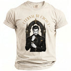 T-shirt with a vampire illustration and text "Eternal by Choice".