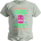 T-shirt with "The Final Countdown" and tiki graphic, "Mike's Bach Malibu, CA Summer 2026".