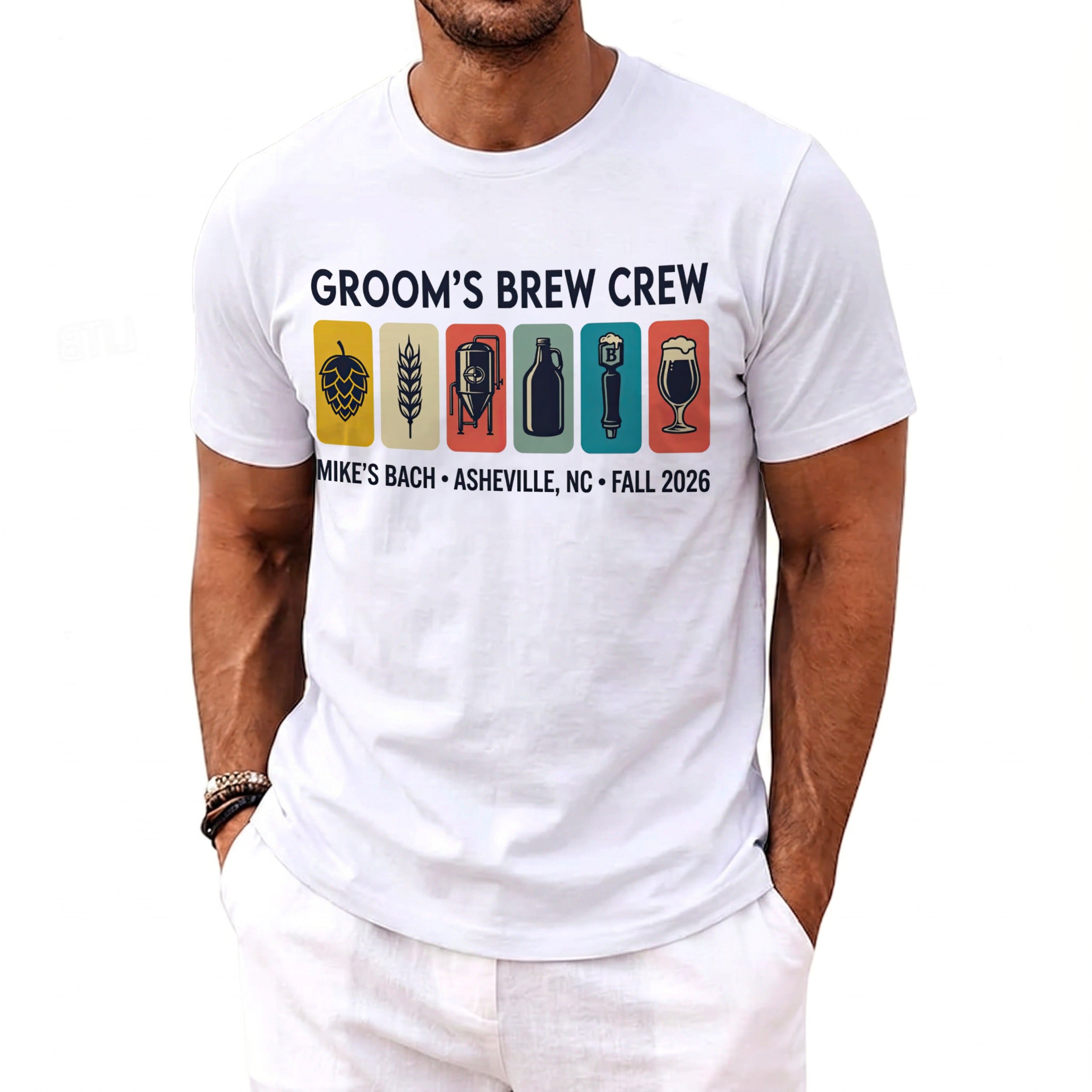 Groom's Brew Crew T-Shirt - Midnight Gents
