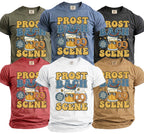 T-shirts featuring "Prost Bach Scene" graphic with beer, pretzel, and Munich 2026 text.