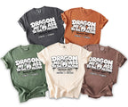T-shirts featuring a "Dragon My Ass to the Altar" design for a bachelor party.