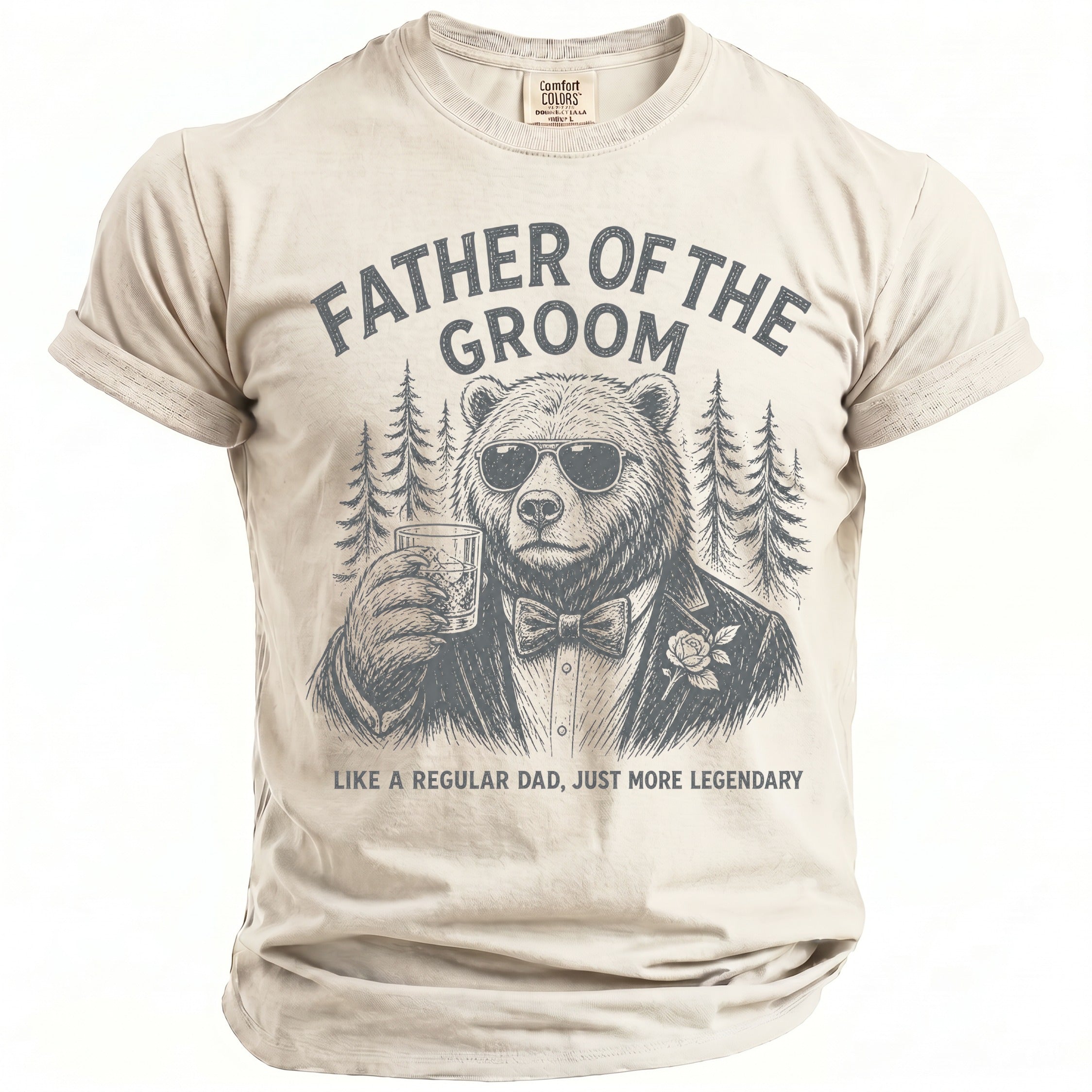 Father Groom Bear T-Shirt - Midnight Gents