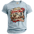Light blue t-shirt with "Mike's Bach Dead Man Walking" graphic and Malibu Summer 2026 text.