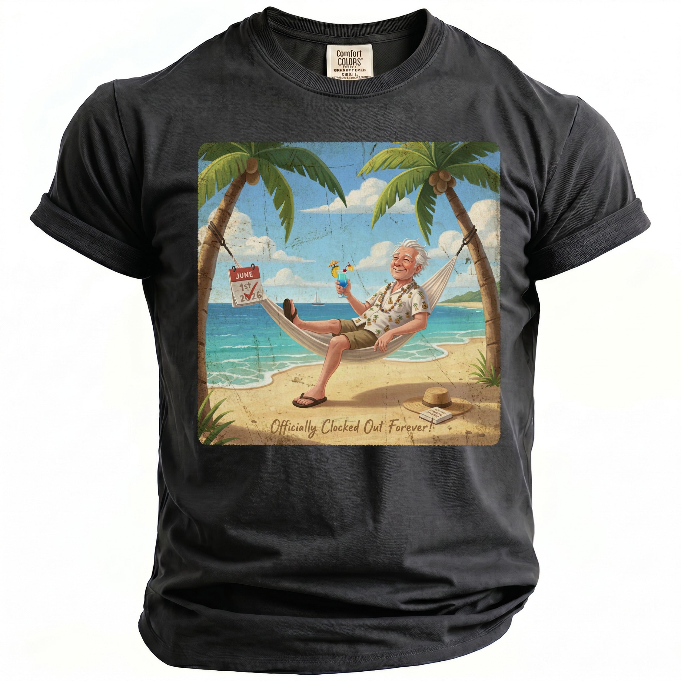 Man in hammock on beach with calendar showing June 1st, 2026.