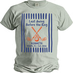 T-shirt graphic: "Last Swing Before the Ring" over golf club, ring, and name.