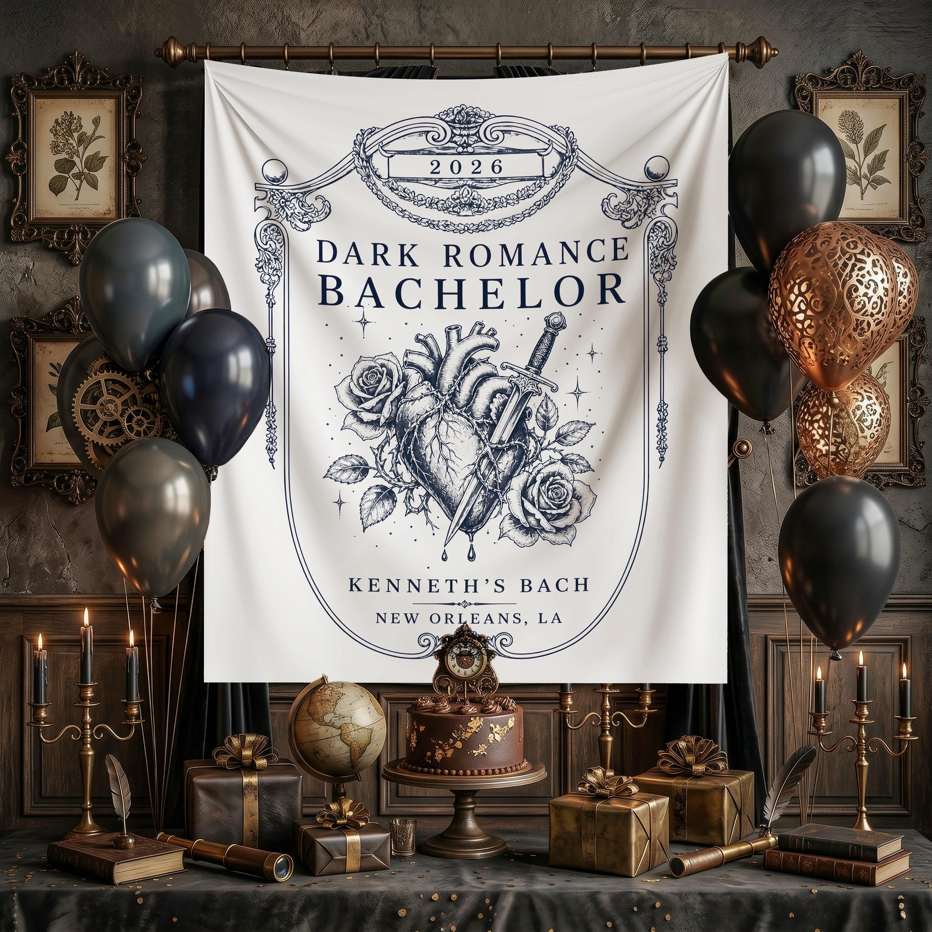 Personalized Dark Bachelor Wall Art Tapestries