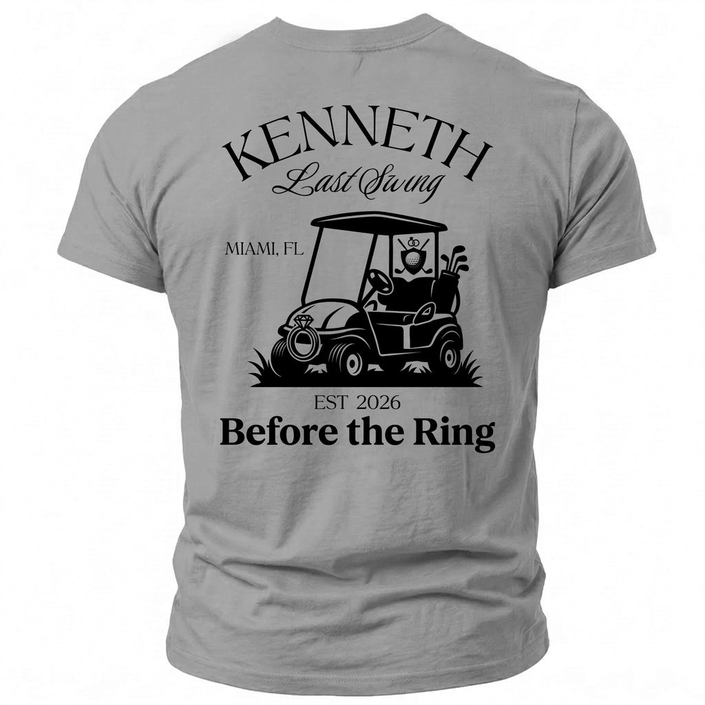 Kenneth Last Swing Miami FL Est 2026 Before the Ring golf cart design.