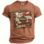 Brown t-shirt with "The Bach Final Countdown" casino and bull skull graphic.