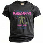 T-shirt with "Under New Management" and "Mike's Bach LA, CA Summer 2026" text.