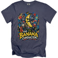 T-shirt with cartoon banana conductor and orchestra, "The Banana Conductor" text.