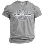 Grey t-shirt with "Mike's Bach Malibu, CA The Final Countdown Summer 2026" graphic.