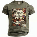 T-shirt with graphic titled "Kenneth's Bach The Fellowship The Wildcard of the Groom" and "Summer 2026".