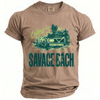 Brown t-shirt with "CHASE'S PARTY MODE: ON" and "SAVAGE BACH" graphics.