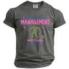 T-shirt with "Under New Management" and "Mike's Bach LA CA Summer 2026" text.