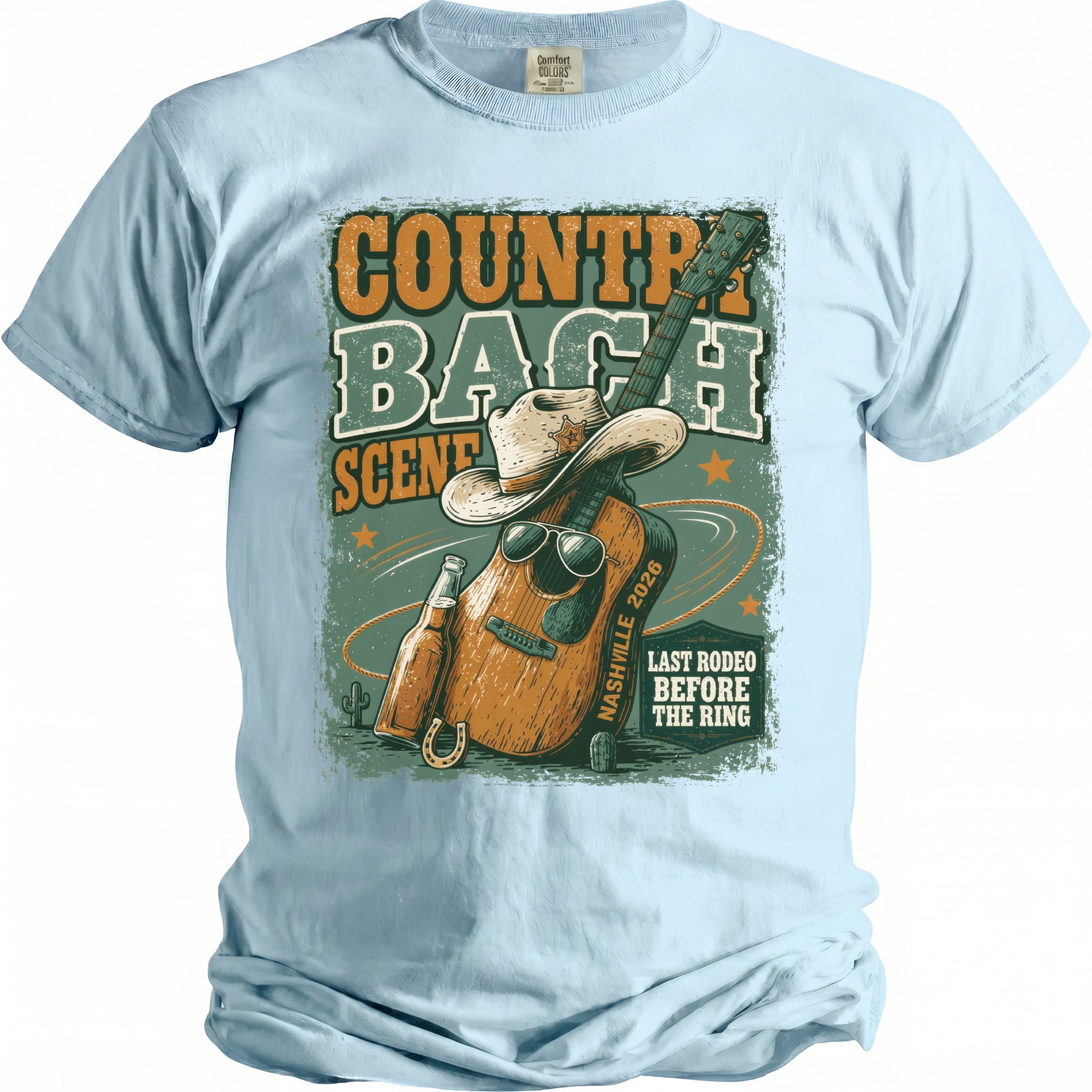 Country Bach Scene Nashville 2026 Last Rodeo Before The Ring t-shirt design.