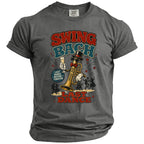 T-shirt with "Swing Bach" and trumpet graphic, band, and "Last Dance" text.