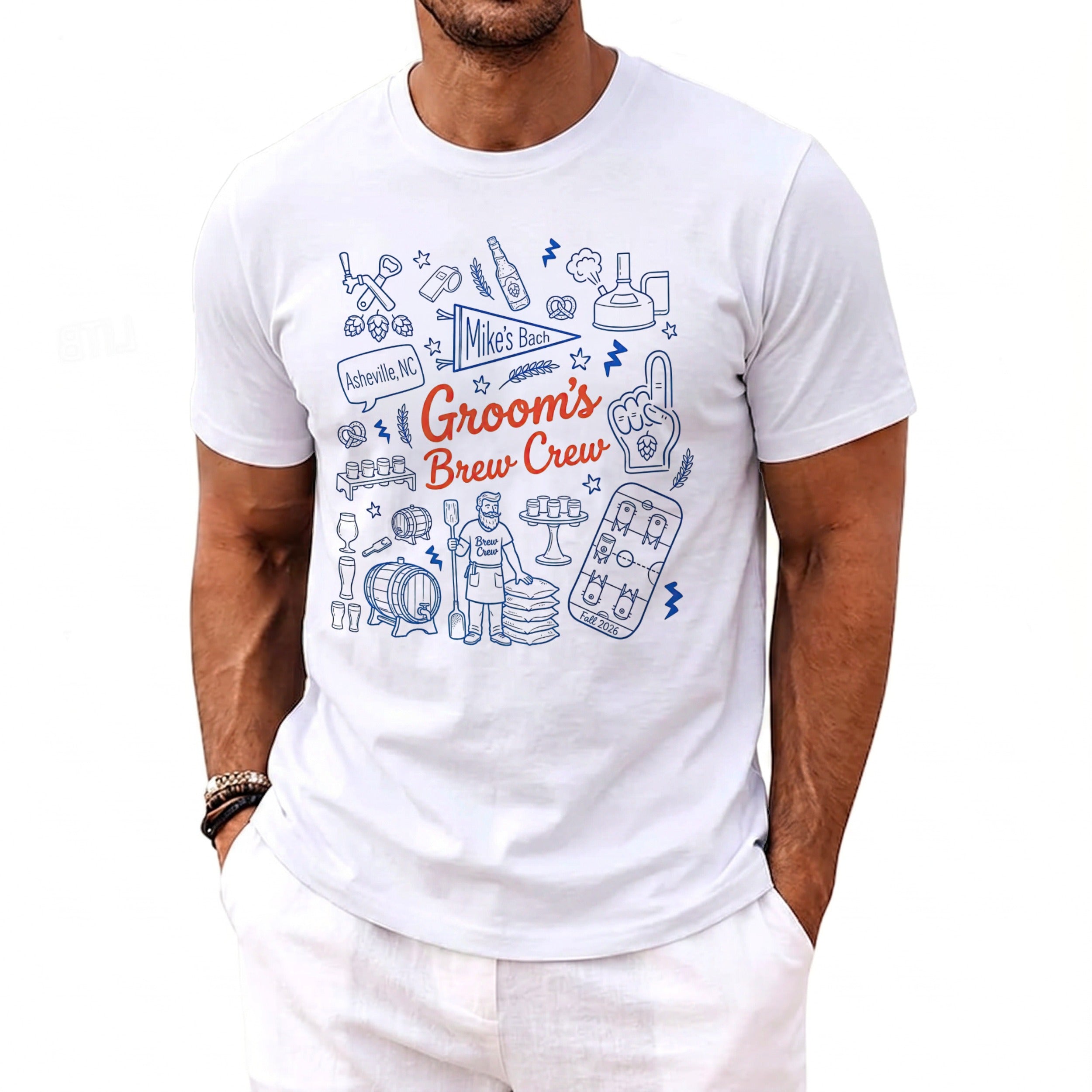Groom's Brew Crew Bachelor T-Shirt - Midnight Gents