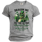 Green dragon with beer mug and hat says "Dragon Me To The Altar Bachelor Party".