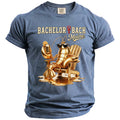 T-shirt with a golden lobster in sunglasses holding a drink, with "Bachelor Bach Maine" text.