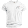 White t-shirt with a "System Error: Enough Thinking" pop-up graphic on the chest.