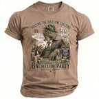 T-shirt with a dragon playing poker in Las Vegas, reading "Bachelor Party".