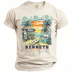 T-shirt with "Bach Beach Party" graphic, beach scene, and "Kenneth Miami, FL Est. 2026".