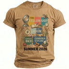 "The Fellowship of the Groom" t-shirt with "Kenneth's Bach, Edinburgh, Scotland, Summer 2026" text.