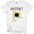 White t-shirt with abstract graphic and text: "ABSTRACT", "DO NOT TOUCH".