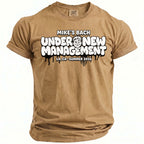 Tan t-shirt with text "MIKE'S BACH UNDER NEW MANAGEMENT LA, CA SUMMER 2026"
