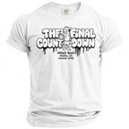 White t-shirt with "The Final Countdown" graphic and "Mike's Bach Malibu, CA Summer 2026".
