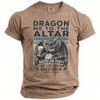 T-shirt with "Dragon Me to the Altar" and bachelor party design.